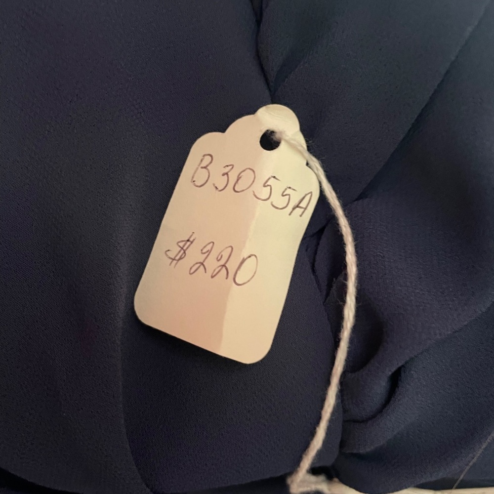 B2 NWT Dark Blue One Shoulder Bridesmaid Dress Size 14 - Picture 4 of 4